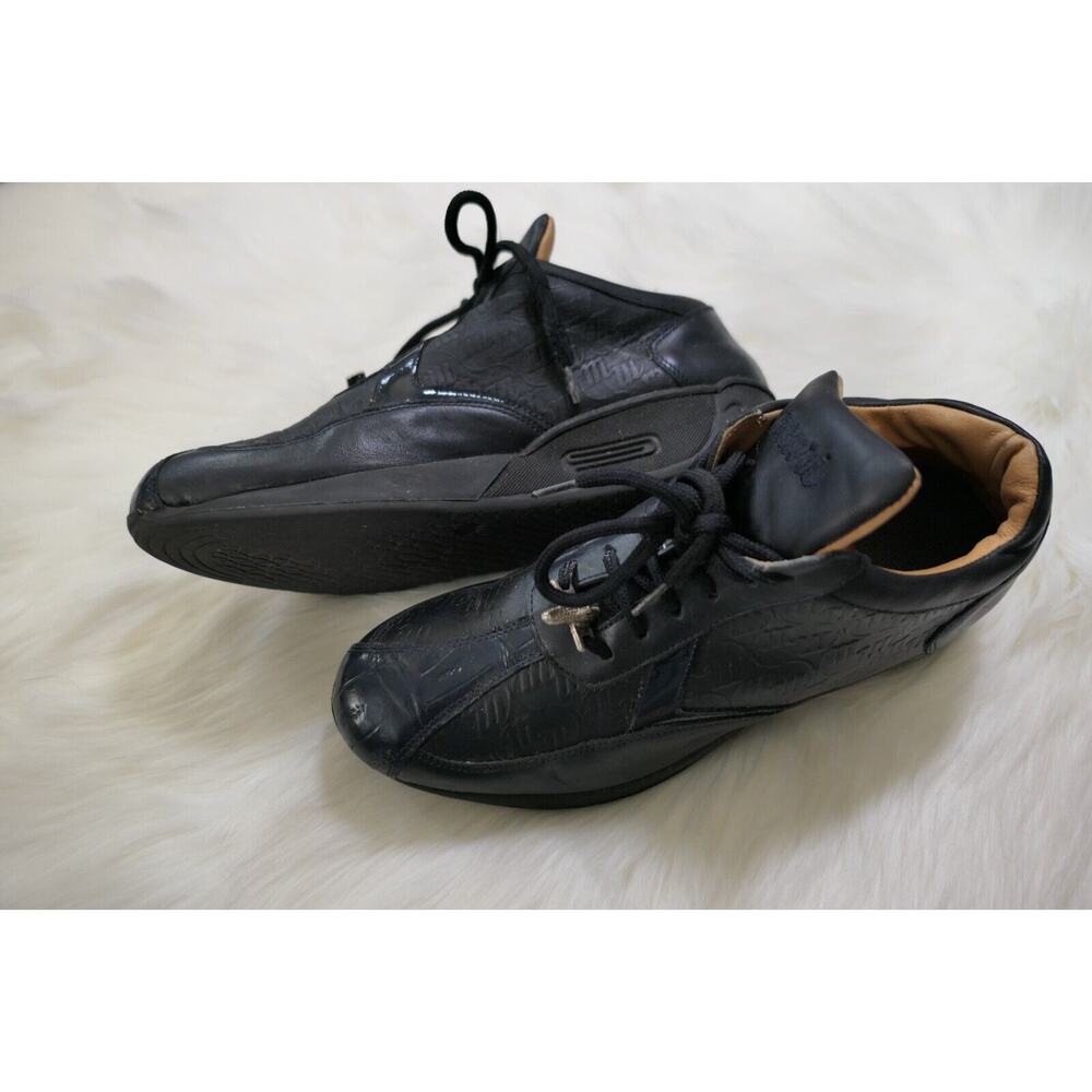 Mauri M770 Black Crocodile Nappa Leather Sneaker Men's Size 6.5 M